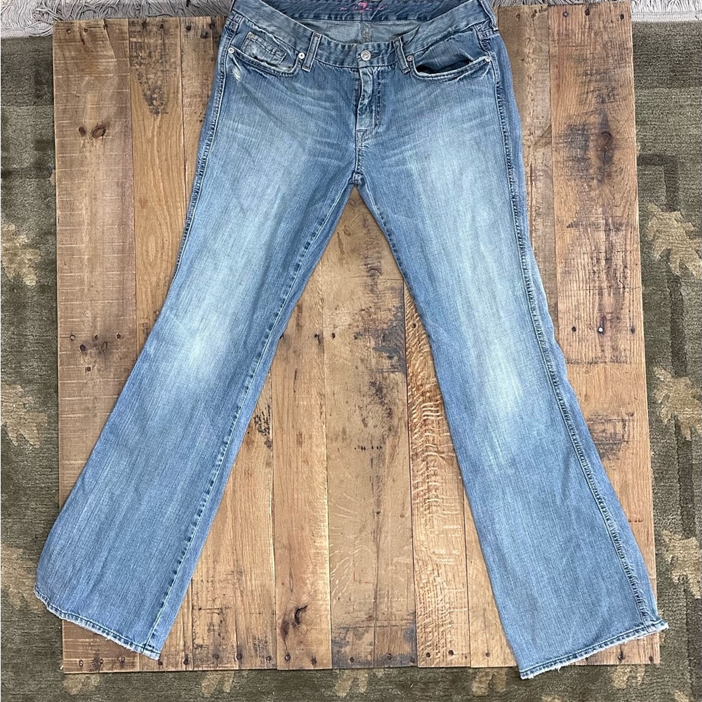 7 for all mankind low rise flare jeans